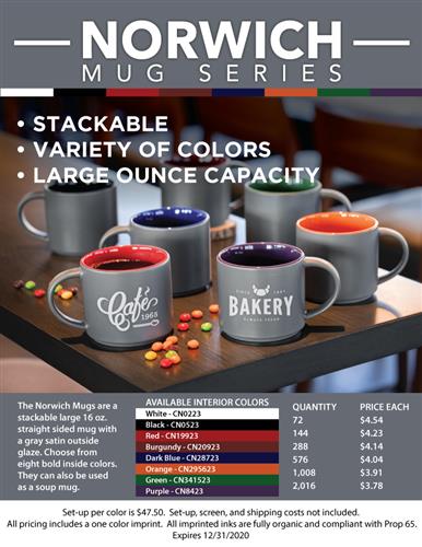 Promo Stackable Coffee Mugs - 8 Bold Colors