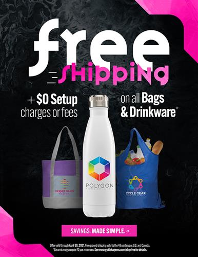 Breaking News Simplicity expands to add FREE shipping on Drinkware and Bags