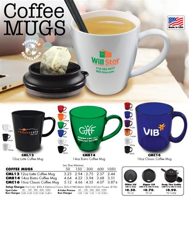 Coffee and Tea Mugs - Made in the USA