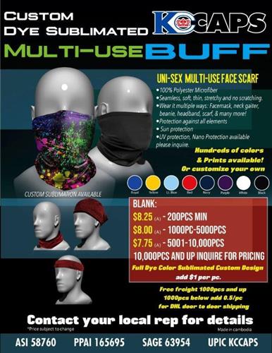 Custom Dye Sublimated Multi-Use Buff