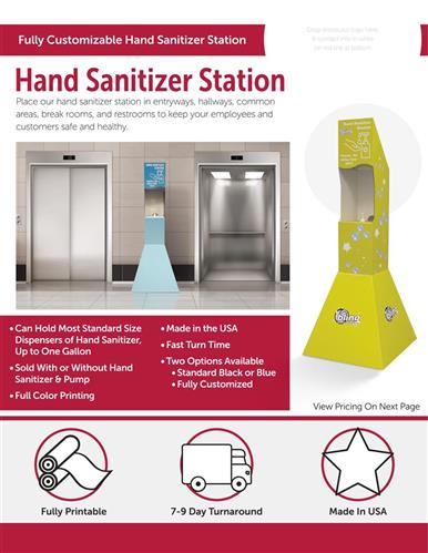 Fully customizable hand sanitizer station