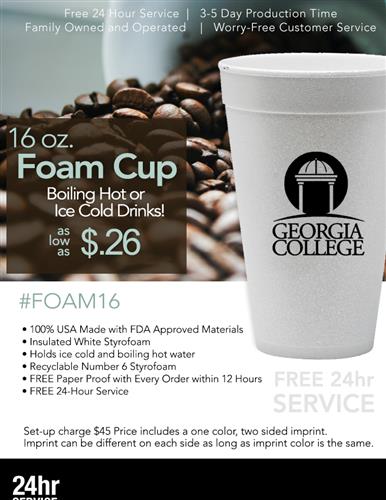 Low Cost Disposable Foam Cup Sale w/Free 24Hr Svc
