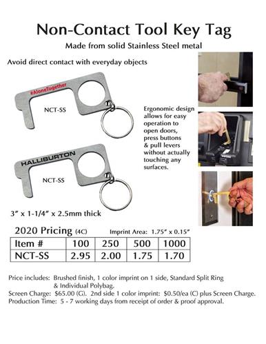 Stainless Steel Non-Contact Tool key tag