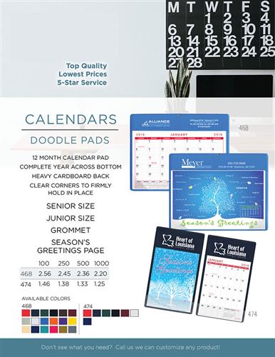 Lowest Industry Prices on Desk Pad Calendars