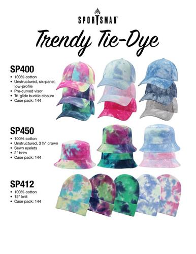 Trendy Tie-Dye Caps Knits and Bucket Hats