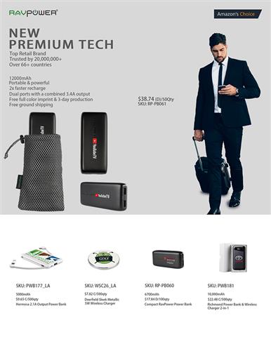 NEW Premium Tech Pocket Size 12000mAh Power Bank
