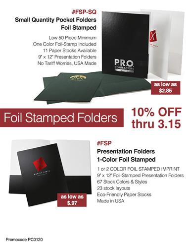Foil Stamped Folder Sale